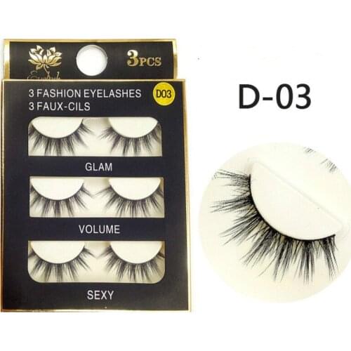 3 Pairs of 3D Handmade Eyelashes Natural False Eyelashes Dramatic False Eyelash Makeup Eyelash Extension Silk Eyelashes