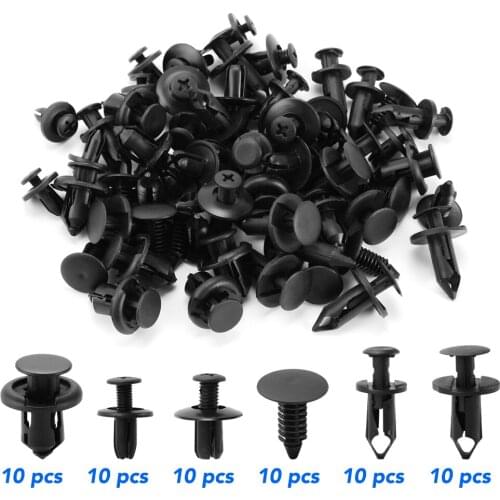 60pcs Auto Fastener Clip Mixed Car Body Rivet for Jeep Dodge Challenger Ram 1500 2500 3500 Caliber Dart Nitro accessories