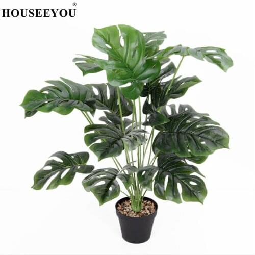 70cm Long Turtle Back Leaves Artificial Plants Wedding Garden Hotel Office Party Holiday Decoration Fake Green DIY