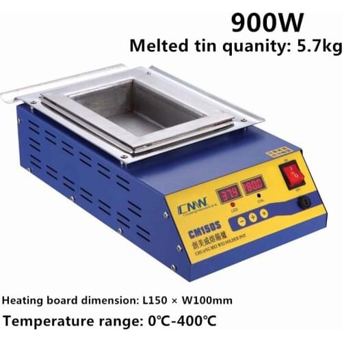 900W Digital Preheat Soldering Pot/Preheat Station Square Tin Pot 15*10cm 220V/110V