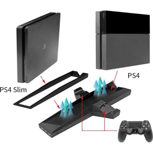 PS4 Game Accessories Cooling Fan Vertical Charger Stand Heat Sink Base Controller Charging Dock For Playstation 4 PS4 Slim