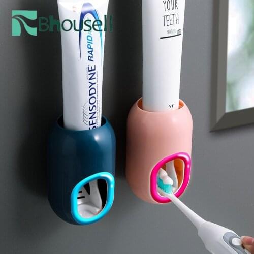 Automatic Toothpaste Squeezer Nordic Style Detachable Wall-Mounted Non-Punch Toothpaste Squeezer Multi-Color Toilet Tools