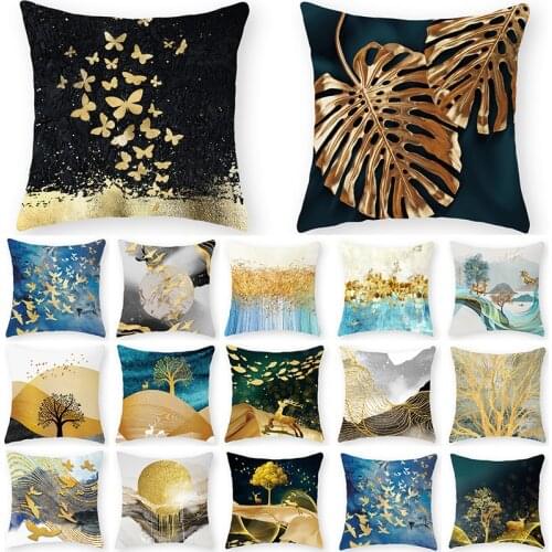 1Pc Golden Tree Forest Polyester Throw Pillow Cushion Cover Car Home Decor Decoration Sofa Bed Decorative Pillowcase
