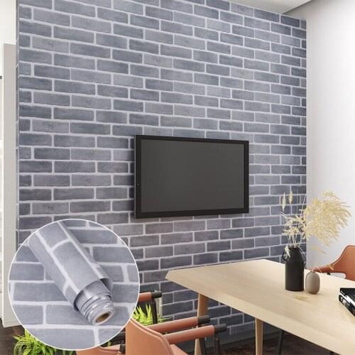 Decorative Vinyl Wallpaper Brick Pattern Wall Background Vintage Posters Matte Self-adhesive Stickers for Living Room Home Decor