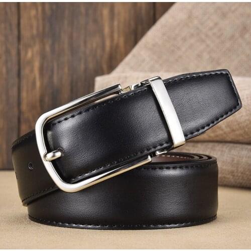 Business Pin Buckle Mens Leather Belt, Belt Clip,High-Quality Two-Layer Leather Belt,Mens Leather 2021 New Factory Wholesale