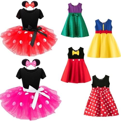 Disney Baby Girls Clothes Kids Dresses for Girls Cosplay Kids Clothing Minnie Princess Dresses New Fashion Baby Girls Clothing