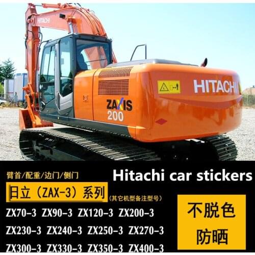 For Hitachi Excavator Sticker ZAX200/210/240/250/270/330/350/360-3-3G Full Vehicle Standard Model Sticker