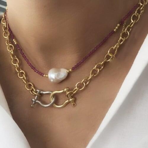 Screw clasp Spiral Lucky Horseshoe Pendant Necklace Women Men Vintage Jewelry Minimalist U Shaped Collier Femme accessories 2021