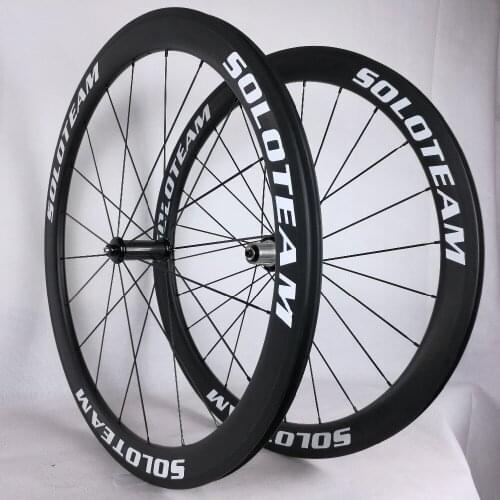 Soloteam 50mm Clincher tubeless wide 25mm carbon wheels 700C road bike full carbon wheelset 50mm bicycle wheels