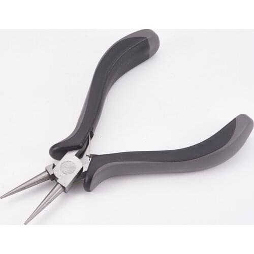 Carbon Steel Round Nose Pliers Hand Tools Polishing Jewelry Making Tools 12x9x1.65cm