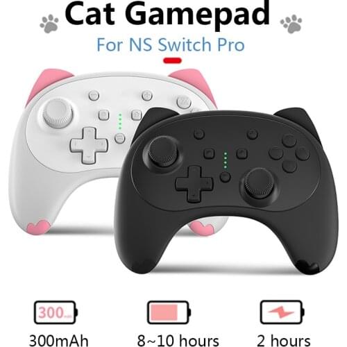 Cute Cat Wireless Gamepad For Nintendo Switch/Lite Controller PC Phone Control Joystick For NS SwitchPro Cartoon Vibration
