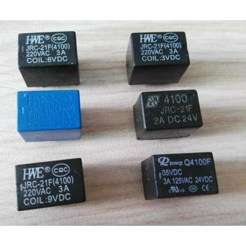 2pcs Miniature PCB relay 6 pins mini relay DC 3V 5V 9V 12V 24V JRC-21F 4100 relay switch