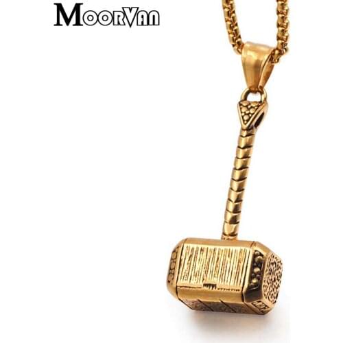 Moorvan Classic Hammer pendant Stainless Steel Necklace Men Pendants Necklaces VP696