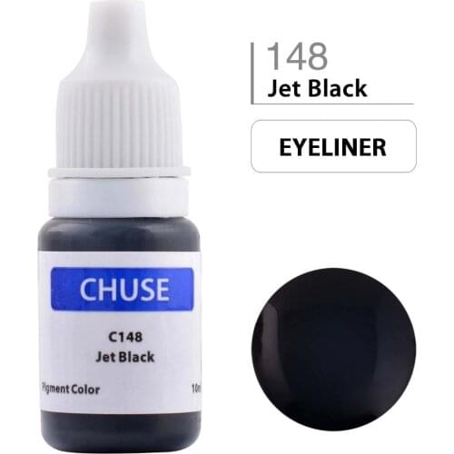 CHUSE Permanent Makeup Ink Eyeliner Tattoo Ink Set Eyebrow Microblading Pigment Professional Encre A Levre 10ML Jet Black C148