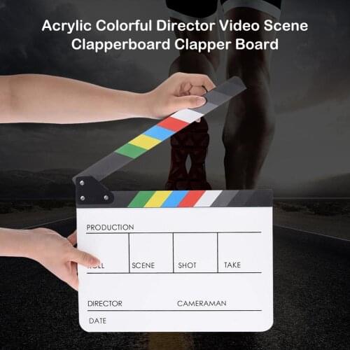 Director Video Scene Clapperboard Colorful Clapper Board Cut Prop Acrylic Dry Erase Director TV Movie Film Action Slate Clap