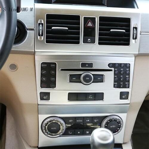 For Mercedes Benz GLK X204 Interior Trim Air conditioning CD Control Panel frame Car Styling Sticker cover Trim Auto accessories