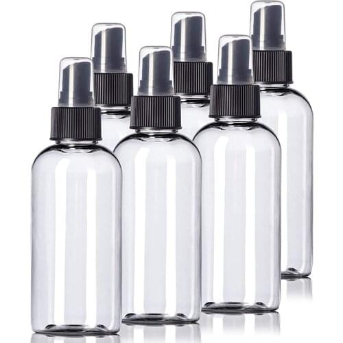 6Pcs Transparent Empty Spray Bottles 4 Oz Plastic Mini Refillable Container Empty Cosmetic Containers