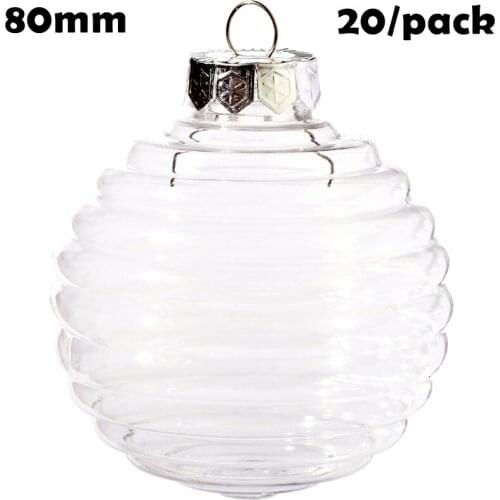 Promotion - 20 Pieces x DIY Paintable/Shatterproof Christmas Decoration Ornament, 80mm Plastic Circle Sphere Bauble Ball