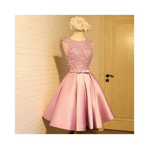 Pink Homecoming Dresses Lace Elegant Dress Flowers Wedding Evening Dresses Dance Queen Dress Return to Home Dresses Graduation