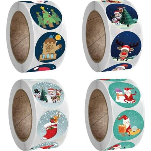 Merry Christmas Stickers Merry Christmas Candy Bag Sealing Seal Labels for Envelope Cards Gift Package Scrapbooking Decor