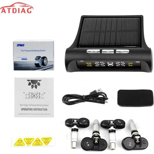 Original Solar TPMS Car Tire Pressure Alarm Monitor System Display Intelligent Temperature Warning Fuel Save with 4 Sensors tpms