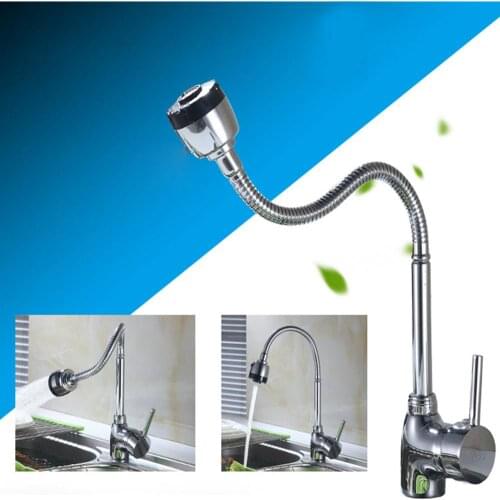 Vidric Deck Mounted Kitchen Faucet Hot and Cold Water Mixer Crane Single Hole Chrome Finished Single Hole Water Tap torneira co