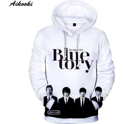 New 3D CNBLUE Hoodies Men/Women Hoody Sweatshirt 3D Print Korea Rock Band Code Name BLUE Hooded trendy youth casual Pullovers