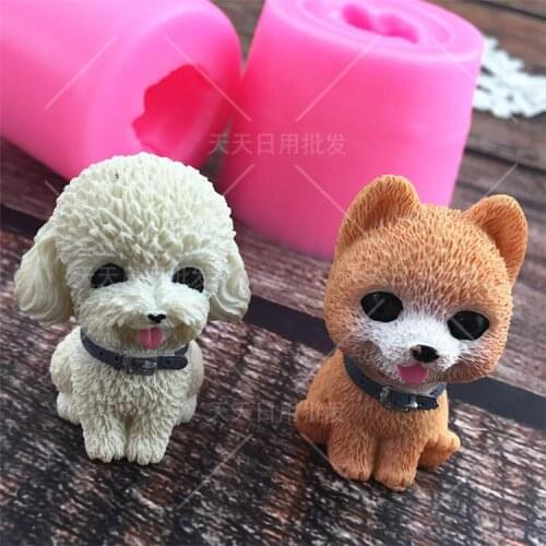 Trumpet mini Bomei Teddy three-dimensional cute pet Mu Si gypsum silicone mold baking decoration fondant decoration cake tools