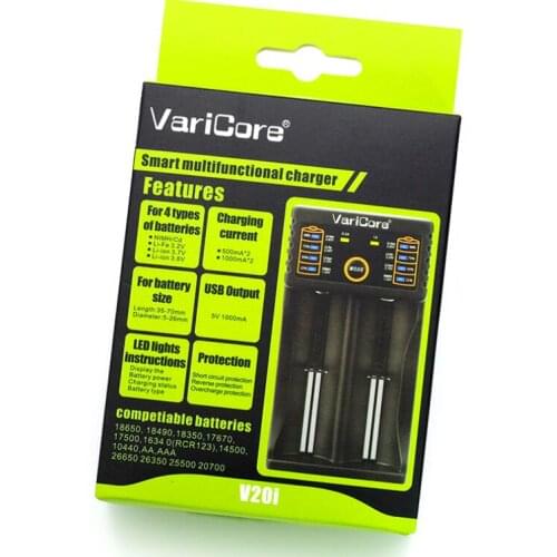 VariCore V20i V1 18650 charger 1.2V 3.7V 3.2V 3.85V AA / AAA 18350 26650 10440 14500 16340 25500 NiMH lithium battery charger