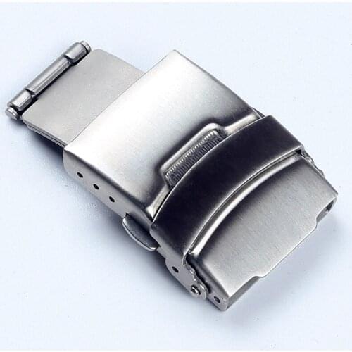 16MM 18MM 20MM 22MM 24MM High Quality Stainless Steel Butterfly Buckle Clasp Watchbands Clasp Double Press Button Clasp Buckle