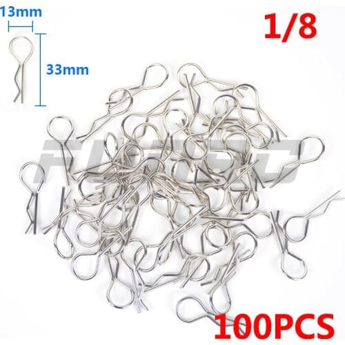 100PCS RC Car Parts 1/8 Cars Shell Body Clips Pins Housing Latch R Buckles Fixed for 1:8 Crawler Bigfoot Buggy Drift Model Cars