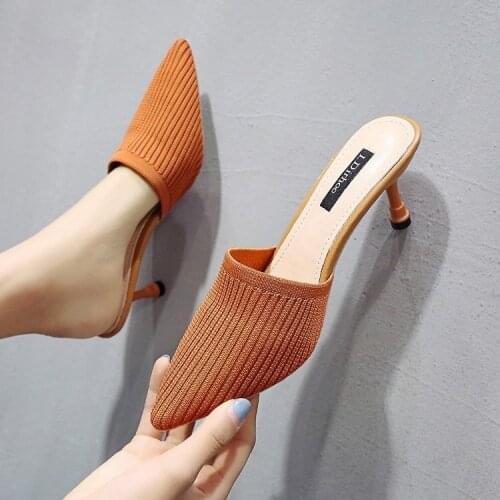 Pointed sandals and slippers women 2021 summer Korean version with low heel casual sandals fine heel women sandals