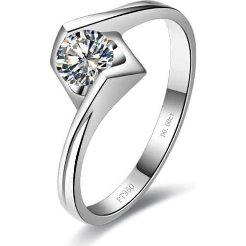 0.5 Carat Solid Gold 18K Angel Kiss Style Pleasing Simulate Diamond Engagement Ring For Woman Birthday Gift For Mom With Box