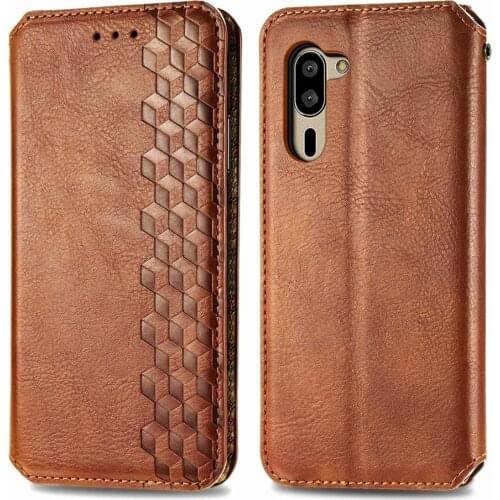 10Pcs for Sharp Auuos Zero 5G R5G Sense 3 4 Lite Plus Simple Sumaho 5 Lattice PU Leather Flip Wallet Card Slot Phone Case Cover