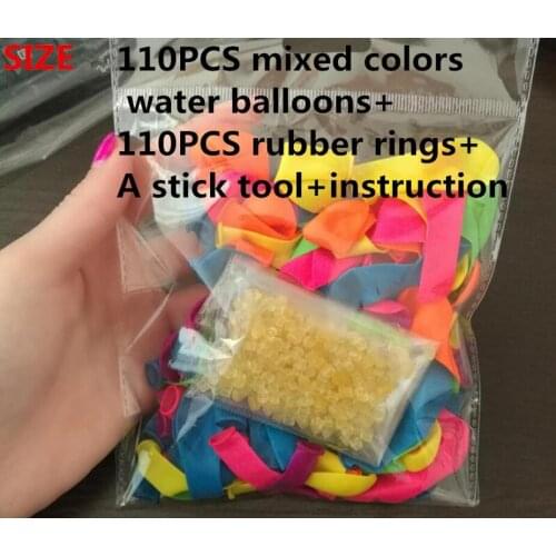 110pcs+110 rubber +2 tool small balloons Water polo round multicolor latex balloon wedding party summer outdoor fun toy balloons