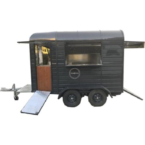 3M Length Street Fast Food Truck Trailer Outdoor Mobile Kitchen Coffee Pizza Ice Cream Food Cart Vending Van Kiosk