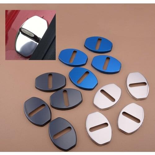 4pcs Stainless Steel Door Lock Cover Buckle Trim Cap Decor Case Protective Fit for Porsche Boxster Cayman Cayenne