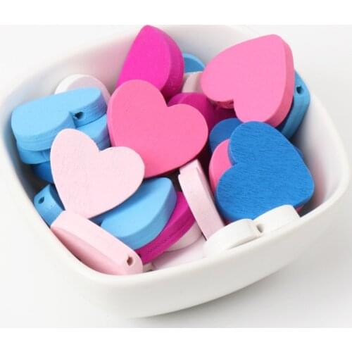 40pcs Mixed Heart Pattern Wooden Spacer Beads For Jewelry making DIY 23x21mm MT1485