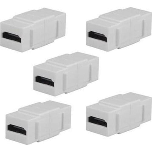 LBSC 5-PACK HDMI Keystone Jack Female Coupler Insert Snap-in Connector Socket Adapter Port For Wall Plate Outlet Panel - White