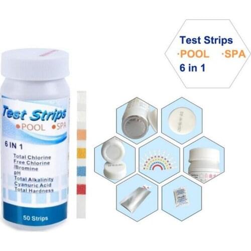 50pcs 6-In-1 Swimming Pool PH Test Paper Drinking Water PH Test Strips For Aquarium Fish Tank Pool Water Test Strip PH Tester