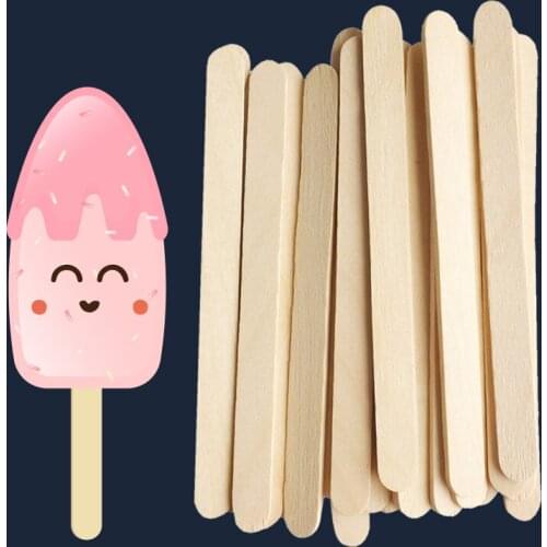 50Pcs Popsicle Stick DIY Creative Wooden Craft Ice Cream Sticks Funny Ice Cream Stick Kids Handwork Art Crafts Toys Cake Tools