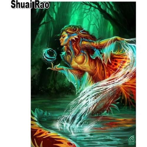 5D DIY fantasy Mermaid Girl diamond painting cross stitch mosaic diamond embroidery Woman Crystal Crafts ,home decoration