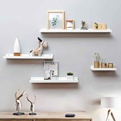 Bamboo Wall Storage Racks Solid Wooden Shelf Partition Shelf Living Room TV Wall Hanging Decoration Frame Bedroom Wall Creative