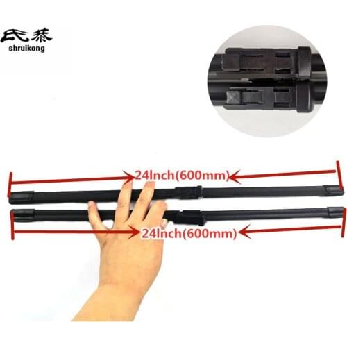 Free shipping car styling stickers Wiper blades for 2011-2018 Volkswagen VW Amarok 2H 24"+24" fit push button wiper arms only