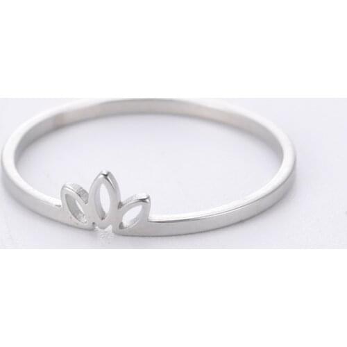COOLTIME Lotus Rings for Women Stainless Steel Couple Ring Paired Ring Wedding Engagement Gifts Minimalist Party Fashion Jewelry