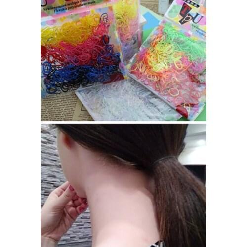 400-500Pcs/bag Rubber Hairband Rope Ponytail Holder Elastic Hair Band Ties Braids Plaits Hair Accessories For Girls Kids