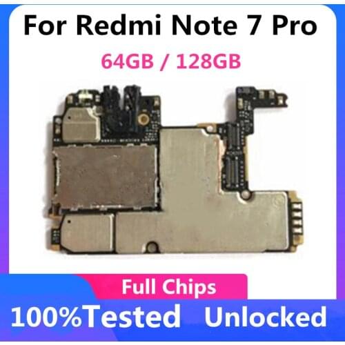 64GB 128GB For Hongmi Redmi Note 7 Pro Unlocked Motherboard Logic Board Mainboard With Android System with Full Chip