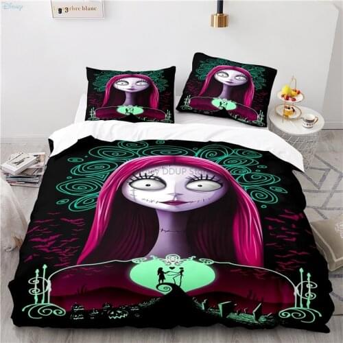 Home Textile The Nightmare Before Christmas 3D Bedding Set Jack Sally Printed Duvet Cover Set with Pillowcase Single Double Size