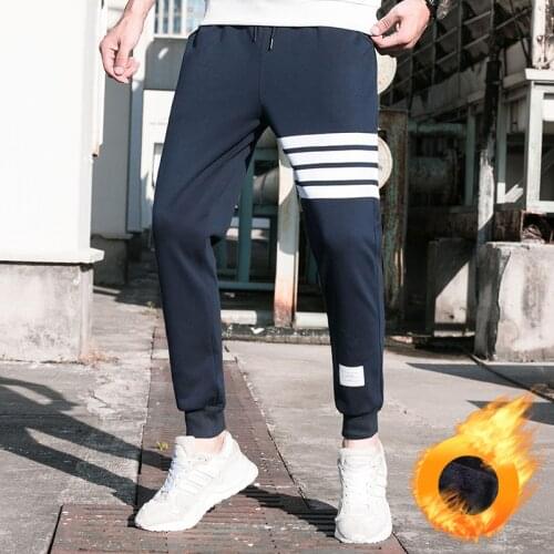 KKSKY 4XL Joggers Men Pants Oversize Warm Trousers Casual Sweatpants Solid Striped Sport Running Harem Pants Man Pantalon Homme