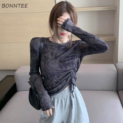 T-Shirts Women Spring Hot Sexy Female Tops Elegant Mujer Fashion Chic Retro Vintage All-match Daily Harajuku Ulzzang Ins Simple